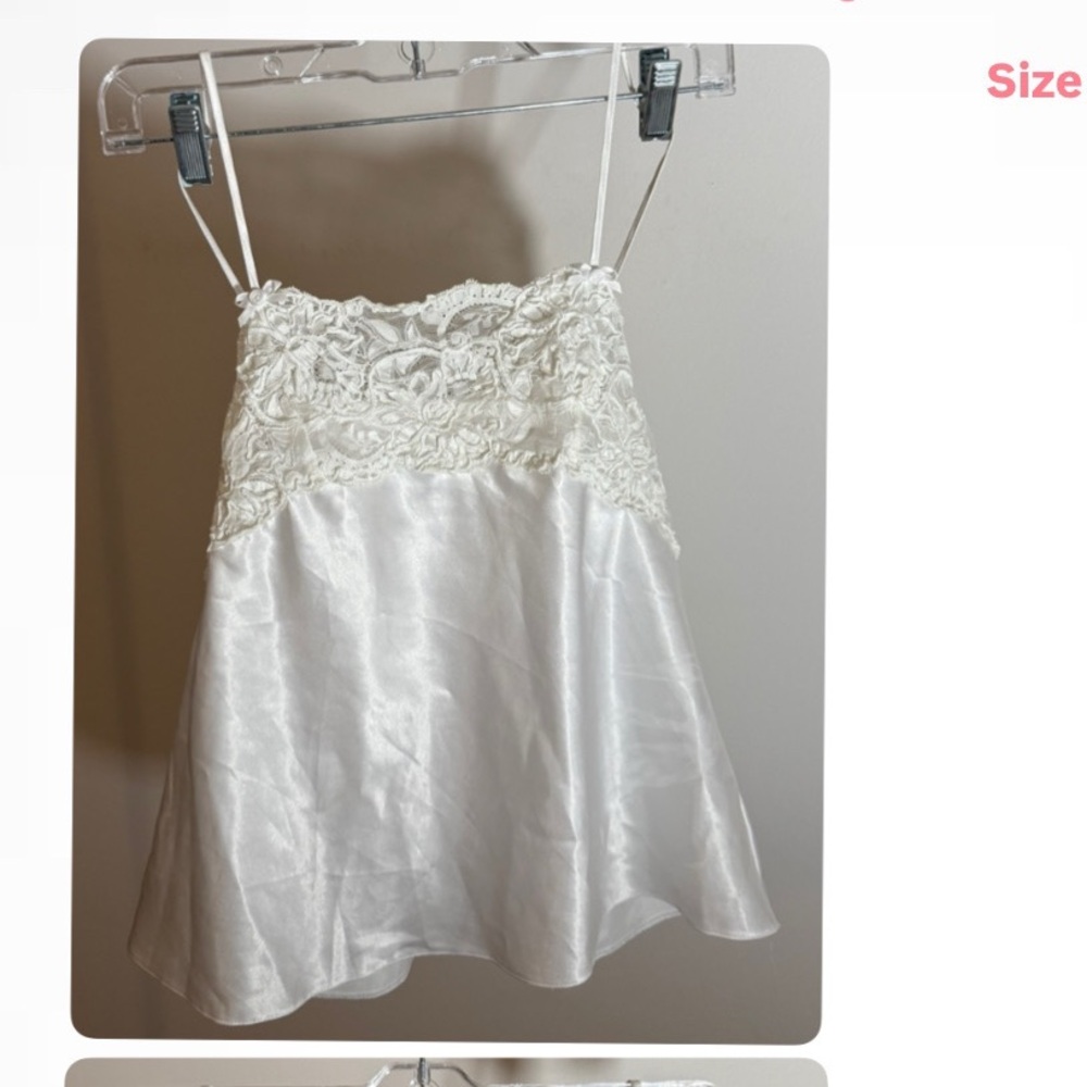 Elegant White Lace Satin Cami Top